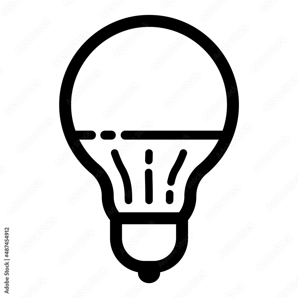 Energy Saving Lightbulb Flat Icon Isolated On White Background Energy Saving Lightbulb Flat Icon Isolated On White Background