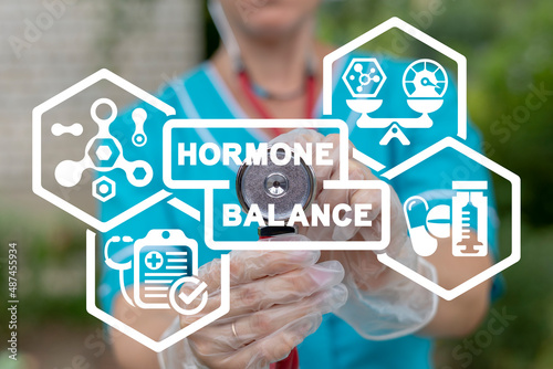 Concept of hormone balance. Medical hormonal therapy. Hormones treatment innovation.