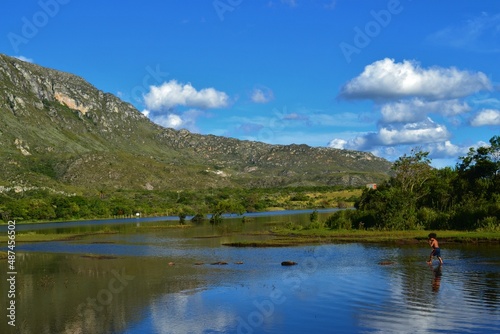 lake and mountains