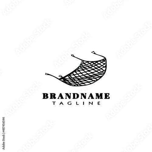 fish net cartoon logo design template icon black isolated vector illustration
