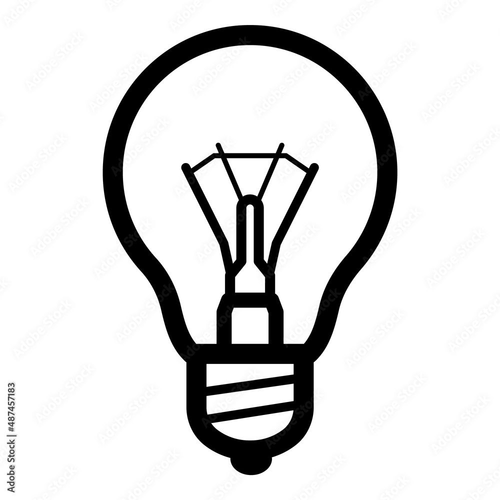 Lightbulb Flat Icon Isolated On White Background Lightbulb Flat Icon Isolated On White Background