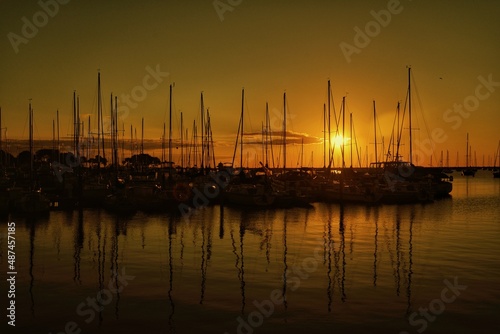 sunset in the harbor © youm