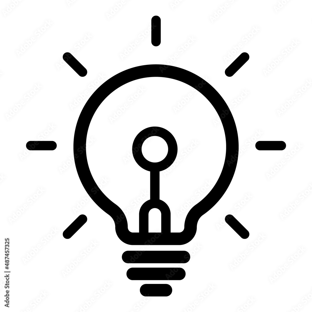 Lightbulb Flat Icon Isolated On White Background Lightbulb Flat Icon Isolated On White Background