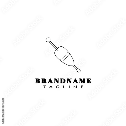 fishing float logo cartoon icon design template black isolated vector