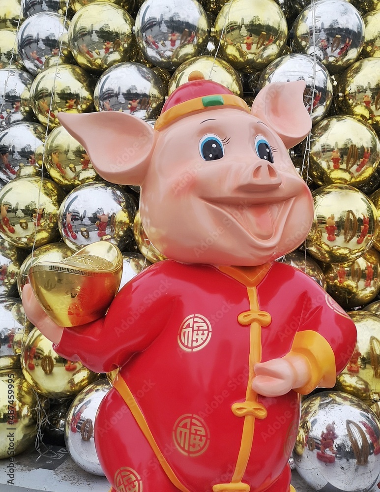 Chinese Lunar New Year pig cartoon ornament