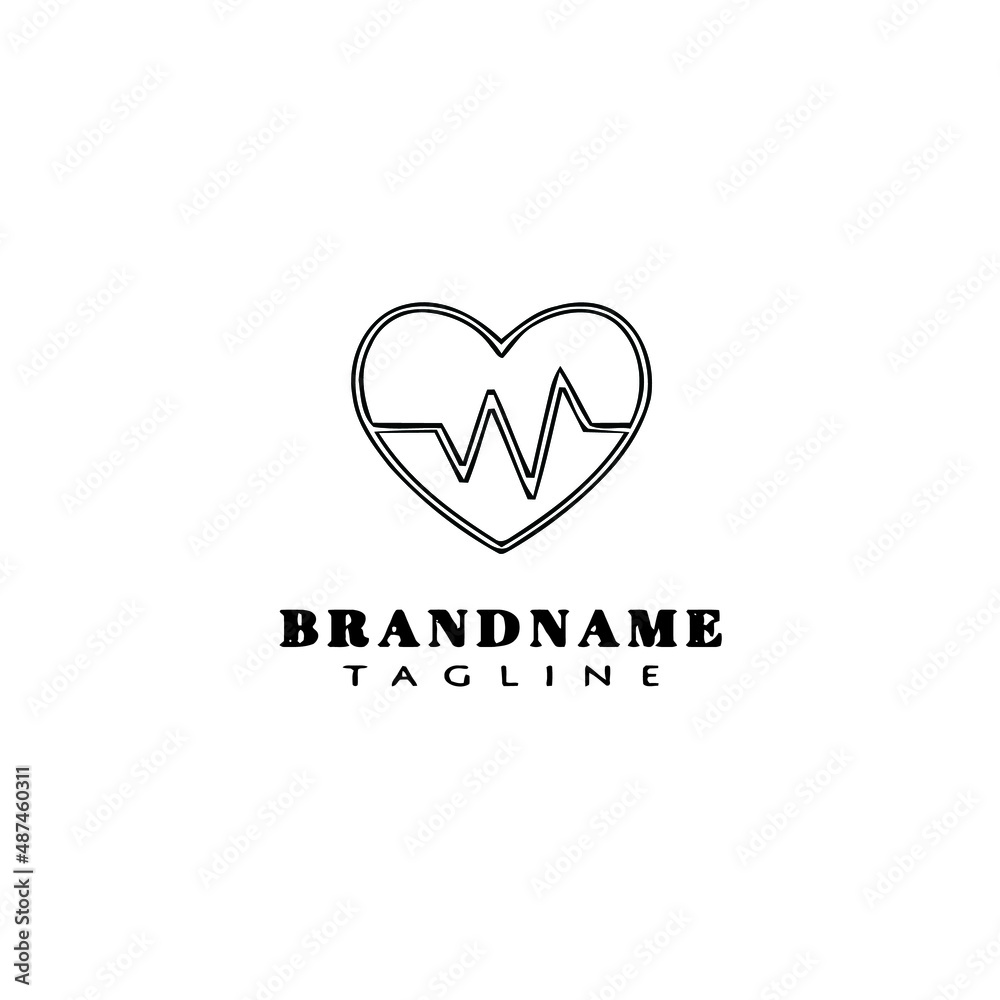 heart rate logo cartoon design icon isolated vector illustration