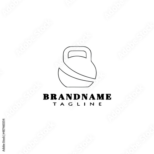 kettle bell logo icon design template vector illustration