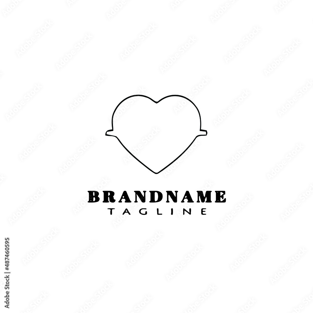 love with wedding decoration logo cartoon icon design template black isolated vector