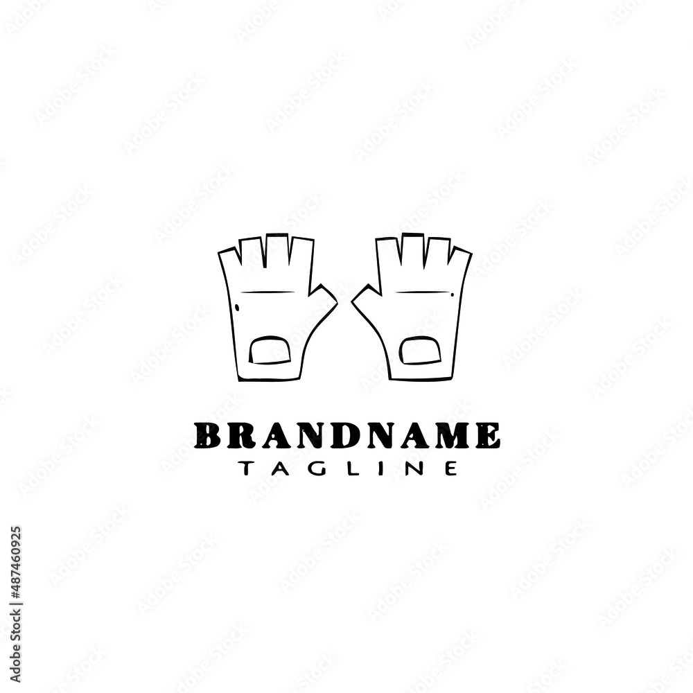 glove logo cartoon design template icon black isolated vector glove logo cartoon design template icon black isolated vector