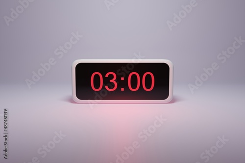 Quadro em tela 3d alarm clock displaying current time with hour and minute 03