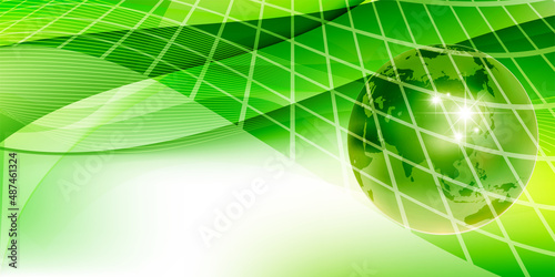 新緑　地球　波　背景　