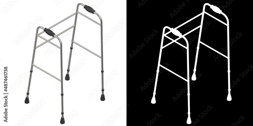 3D rendering illustration of a walking frame