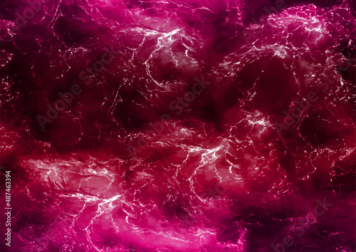 Wave seamless pattern. Deep pink abstract background. Fantasy world wallpaper