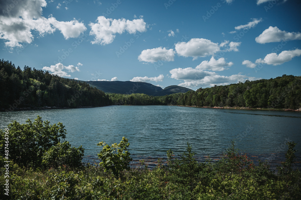 lake and mountains