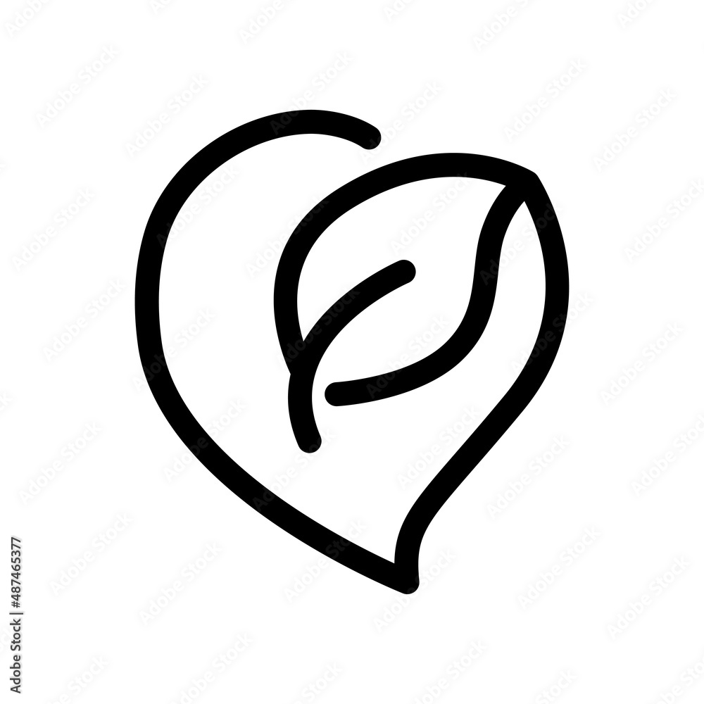 Heart icon with leaf. Eco friendly. line icon style. suitable for ecology icon. simple design editable. Design template vector Heart icon with leaf. Eco friendly. line icon style. suitable for ecology icon. simple design editable. Design template vector