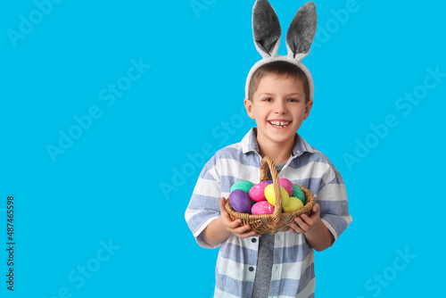 Funny little boy with bunny...