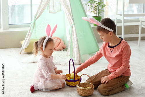 Cute little children and ba...