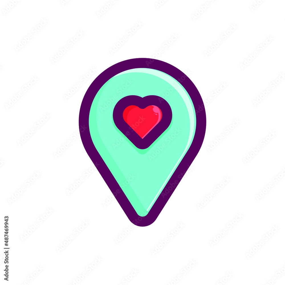 map pointer with heart map pointer with heart