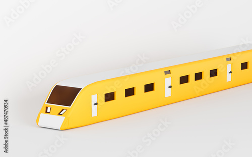 A train with white background, 3d rendering.