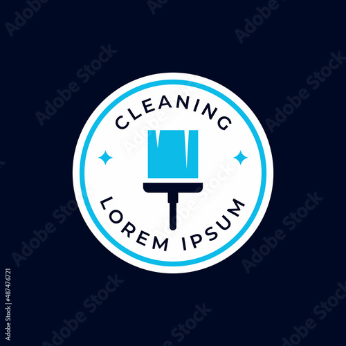 Simple Circle Wiper Cleaning Logo Badge Design Ideas