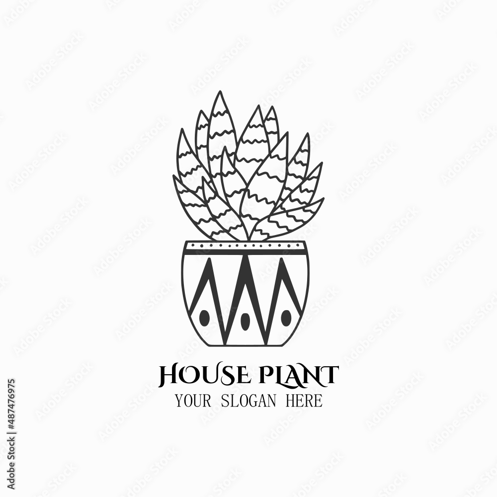 house plant concept vector, potted house plant illustration, house plant icon