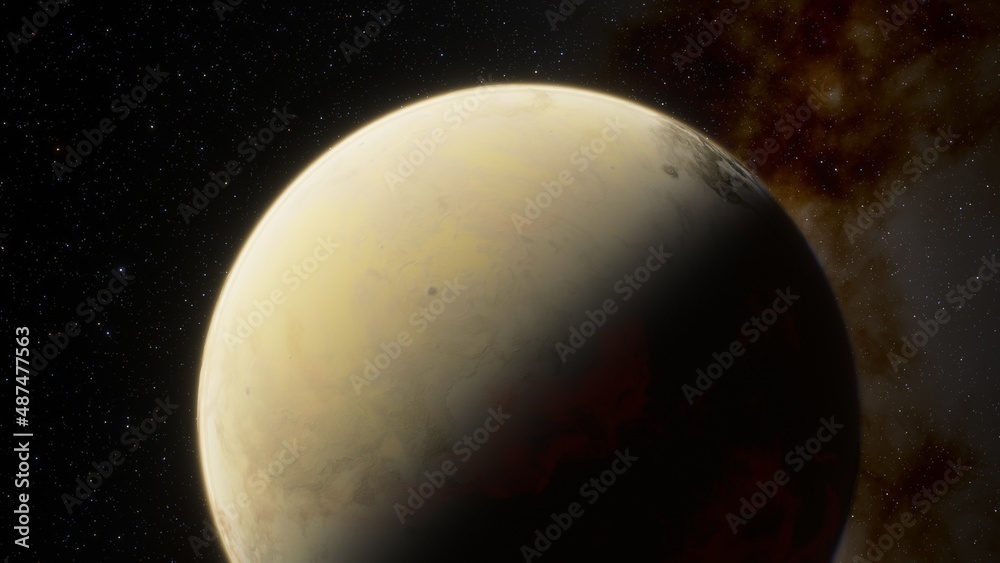 View of planet earth from space, detailed planet surface, science fiction wallpaper, cosmic landscape 3D render	