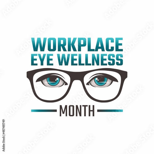 vector graphic of workplace eye wellness month good for workplace eye wellness month celebration. flat design. flyer design.flat illustration.
