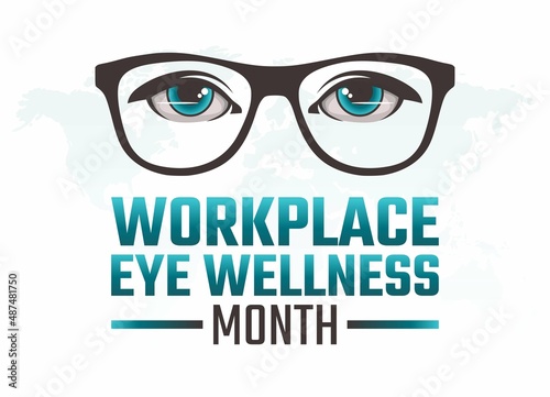 vector graphic of workplace eye wellness month good for workplace eye wellness month celebration. flat design. flyer design.flat illustration.