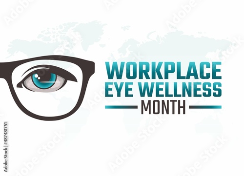 vector graphic of workplace eye wellness month good for workplace eye wellness month celebration. flat design. flyer design.flat illustration.