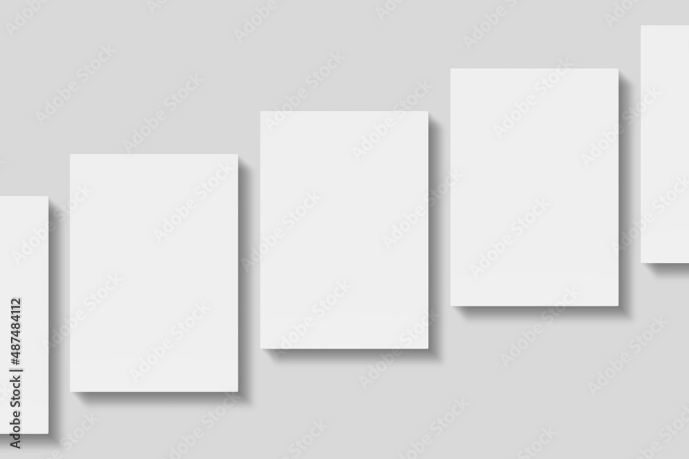 Stack blank paper for mockup. 3D Render.