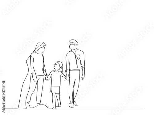Continuous Line Drawing Family Of Minimalism 