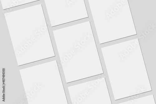 Blank paper for mockup. 3D Render.