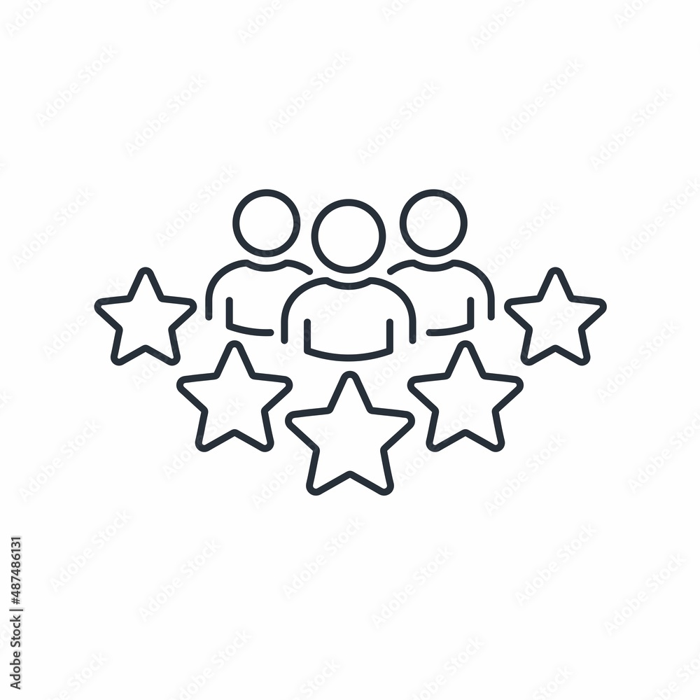 Team of experts. Professional quality. Vector linear icon isolated on white background Team of experts. Professional quality. Vector linear icon isolated on white background