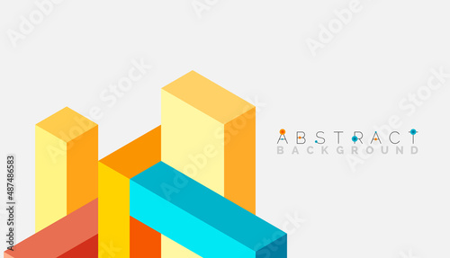 Abstract background. 3d cubes, cubic elements and blocks. Techno or business concept for wallpaper, banner, background, landing page