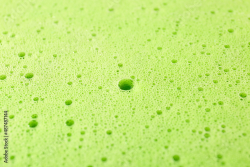 Texture of green thick foam...