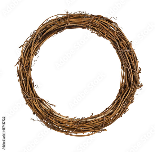 Dry brown empty rattan wrea...