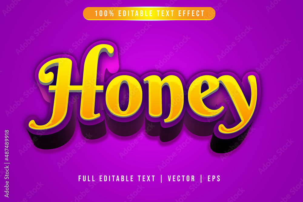 Honey editable text effect 3 dimension emboss modern style