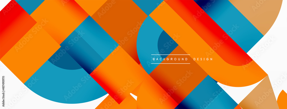 Minimal geometric abstract background. Circle square and triangle design. Trendy techno business template for wallpaper, banner, background or landing Minimal geometric abstract background. Circle square and triangle design. Trendy techno business template for wallpaper, banner, background or landing