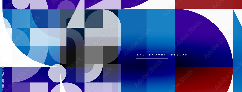 Minimal geometric abstract background. Circle square and triangle design. Trendy techno business template for wallpaper, banner, background or landing Minimal geometric abstract background. Circle square and triangle design. Trendy techno business template for wallpaper, banner, background or landing