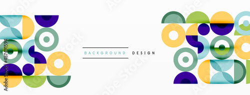 Colorful circle abstract background. Template for wallpaper, banner, presentation, background