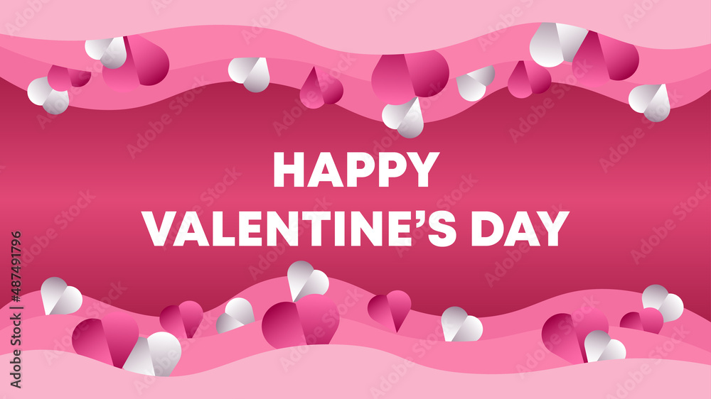 happy valentine's day banner template design, vector illustration