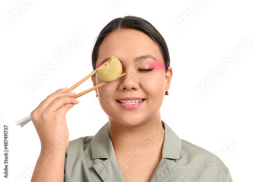 Beautiful Asian woman with ...