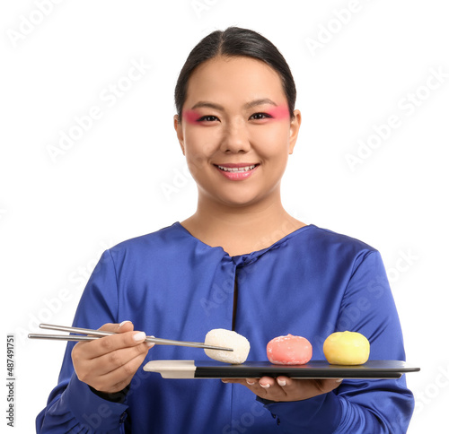 Beautiful Asian woman with ...