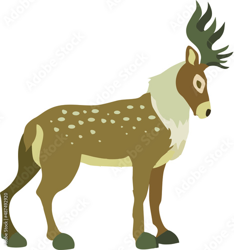 deer cartoon animal horns pet