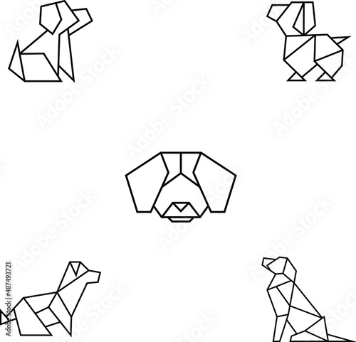 dog origami geometric