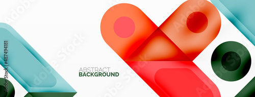 Square and circle minimal abstract background. Vector illustration for wallpaper banner background