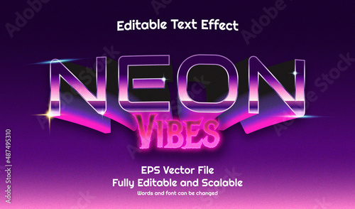 Neon Vibes 3D 80s editable text effect