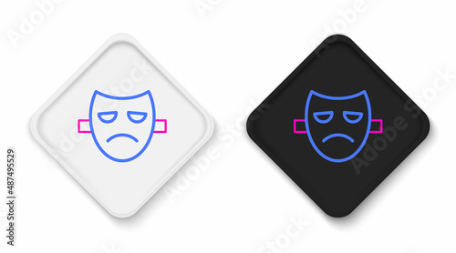 Line Drama theatrical mask icon isolated on white background. Colorful outline concept. Vector