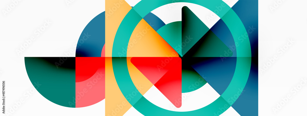Creative geometric wallpaper. Minimal abstract background. Triangles and circles composition vector illustration for wallpaper banner background or landing page