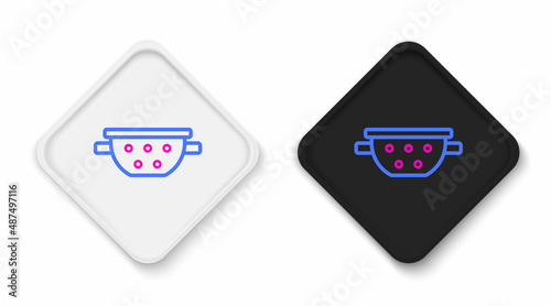 Line Kitchen colander icon isolated on white background. Cooking utensil. Cutlery sign. Colorful outline concept. Vector